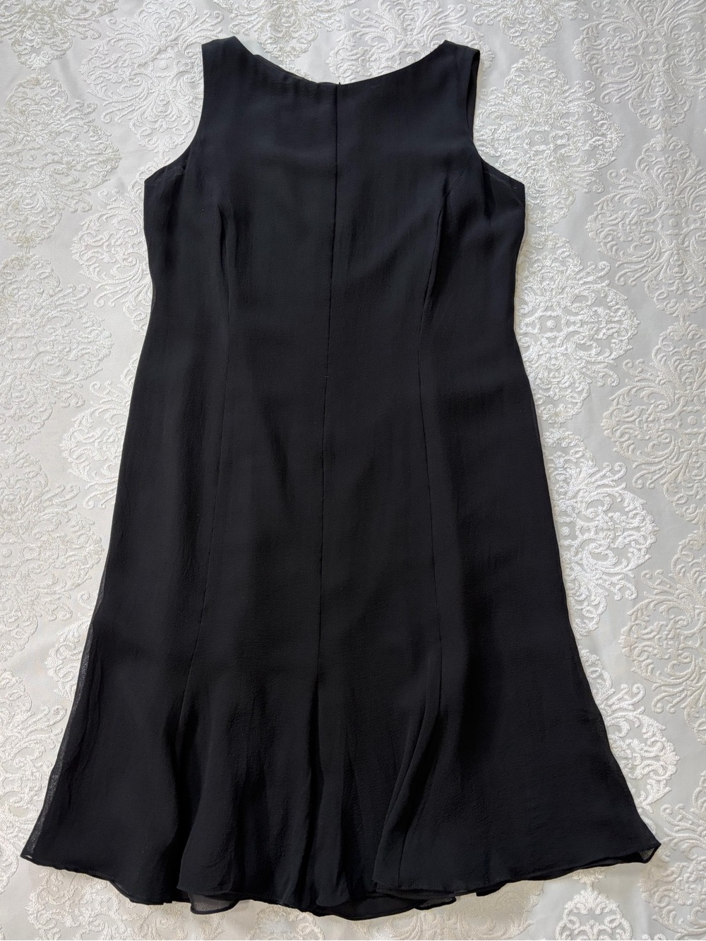 Vintage 90s Cynthia Howie 100% Silk Sheath Dress Black  Small See Measurements